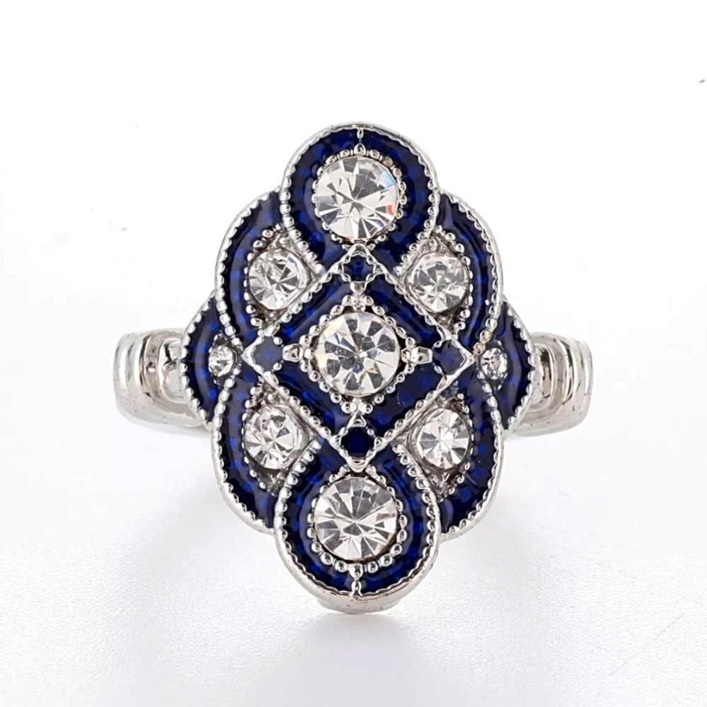 Antique Art Deco Sapphire Diamond Cocktail Ring